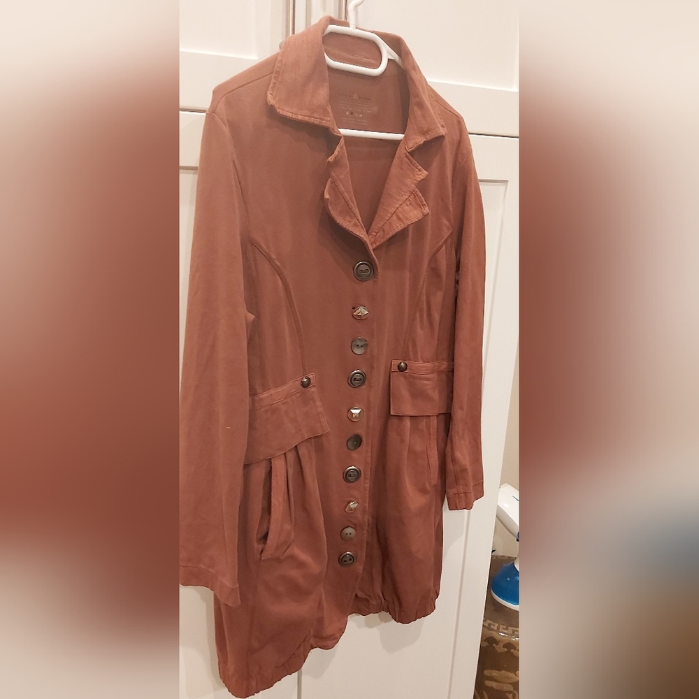Neon Buddha Rust Button-Up Coat - Picture 4 of 9
